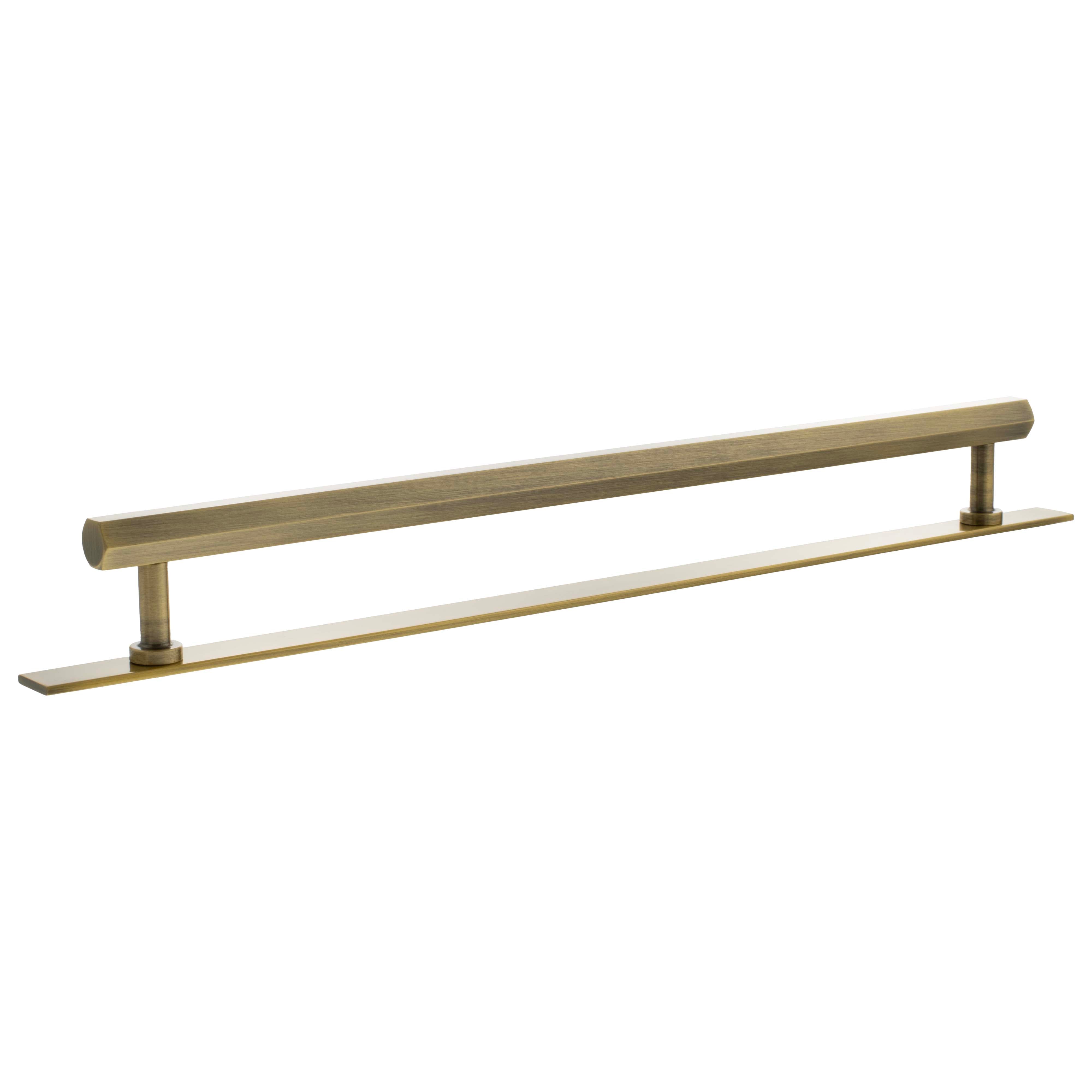 Millhouse Brass Pennington Hexagonal T-Bar Cabinet Pull Handle on Backplate 320mm - Antique Brass