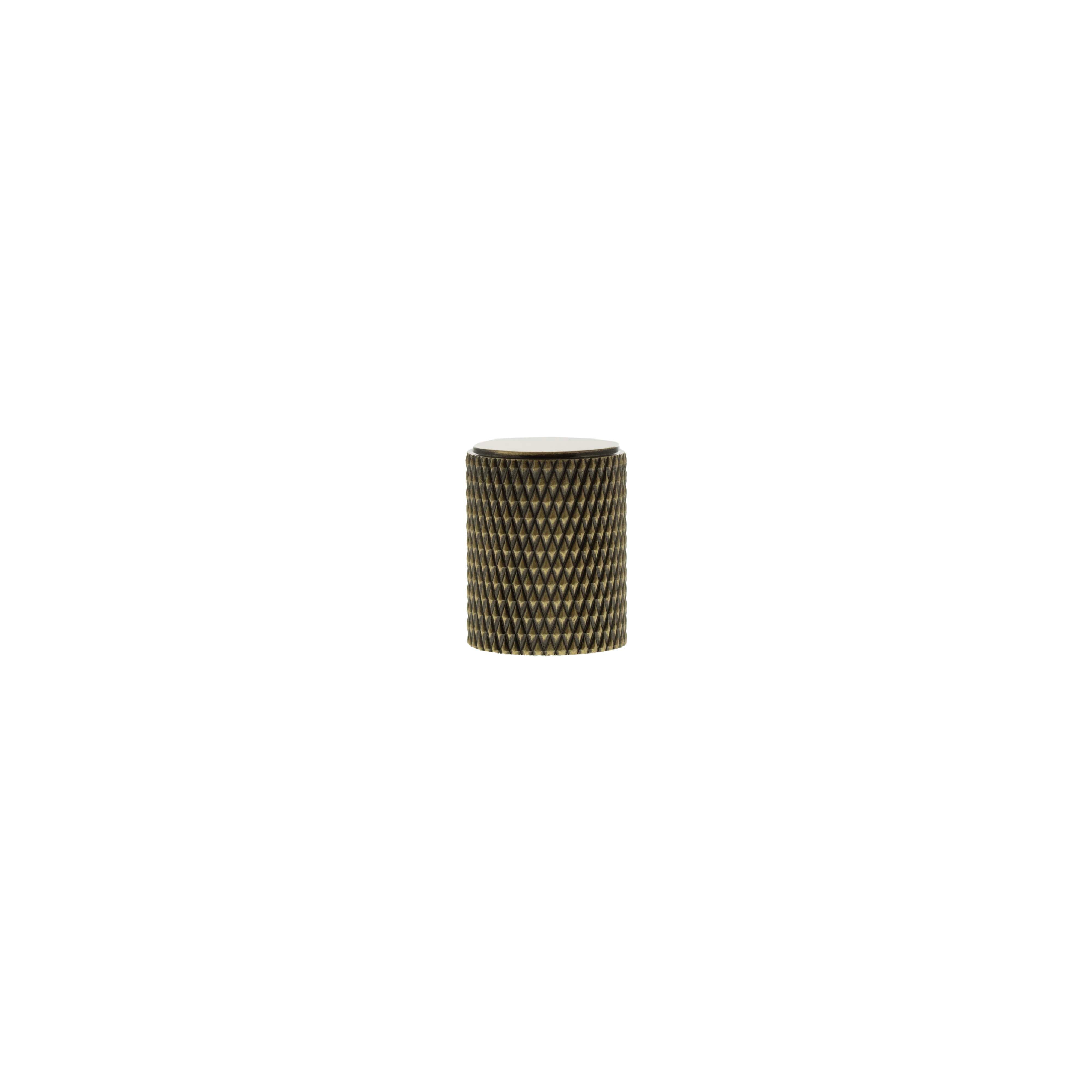 Millhouse Brass Eiffel Knurled Cylinder Cabinet Knob Handle - Antique Brass