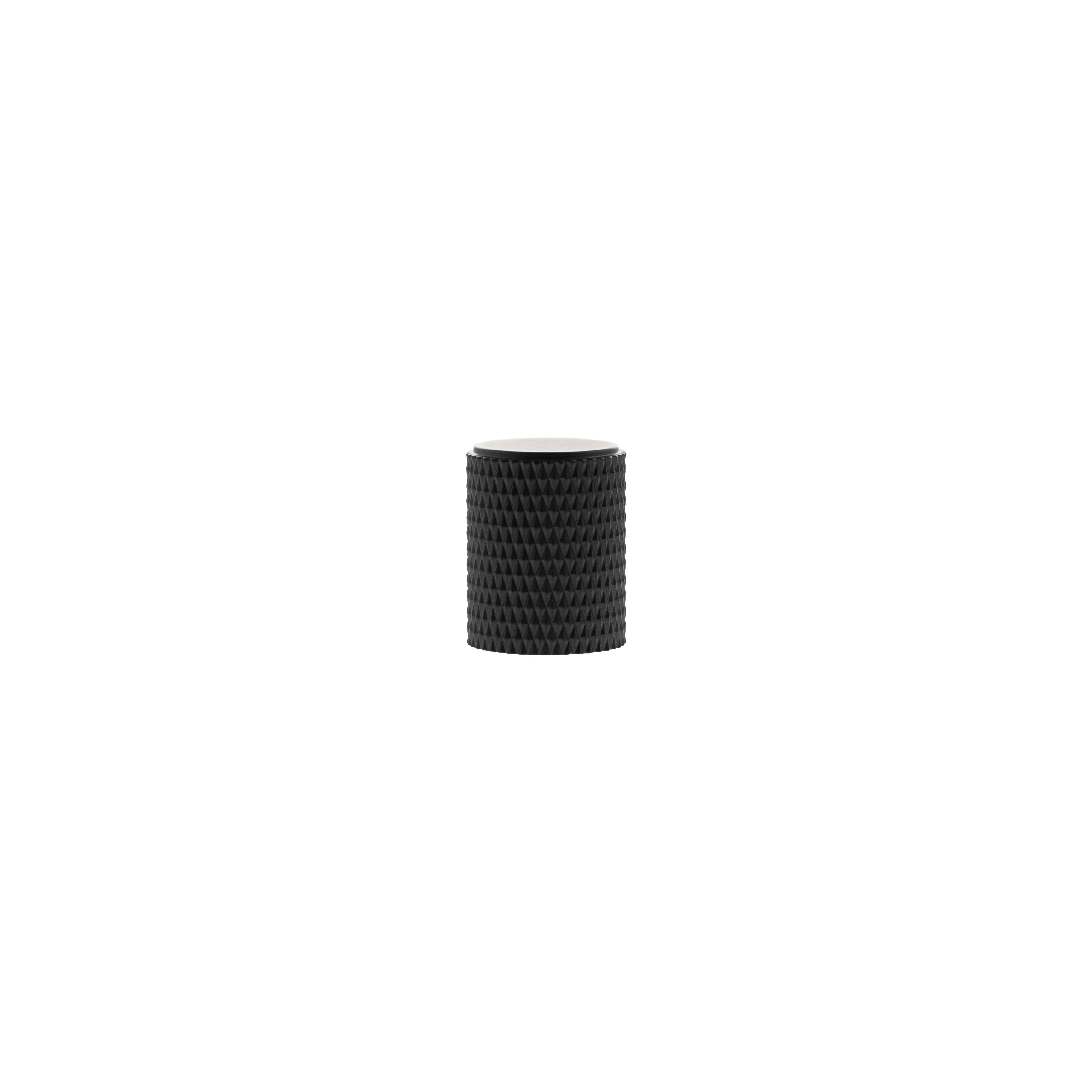 Millhouse Brass Eiffel Knurled Cylinder Cabinet Knob Handle - Matt Black