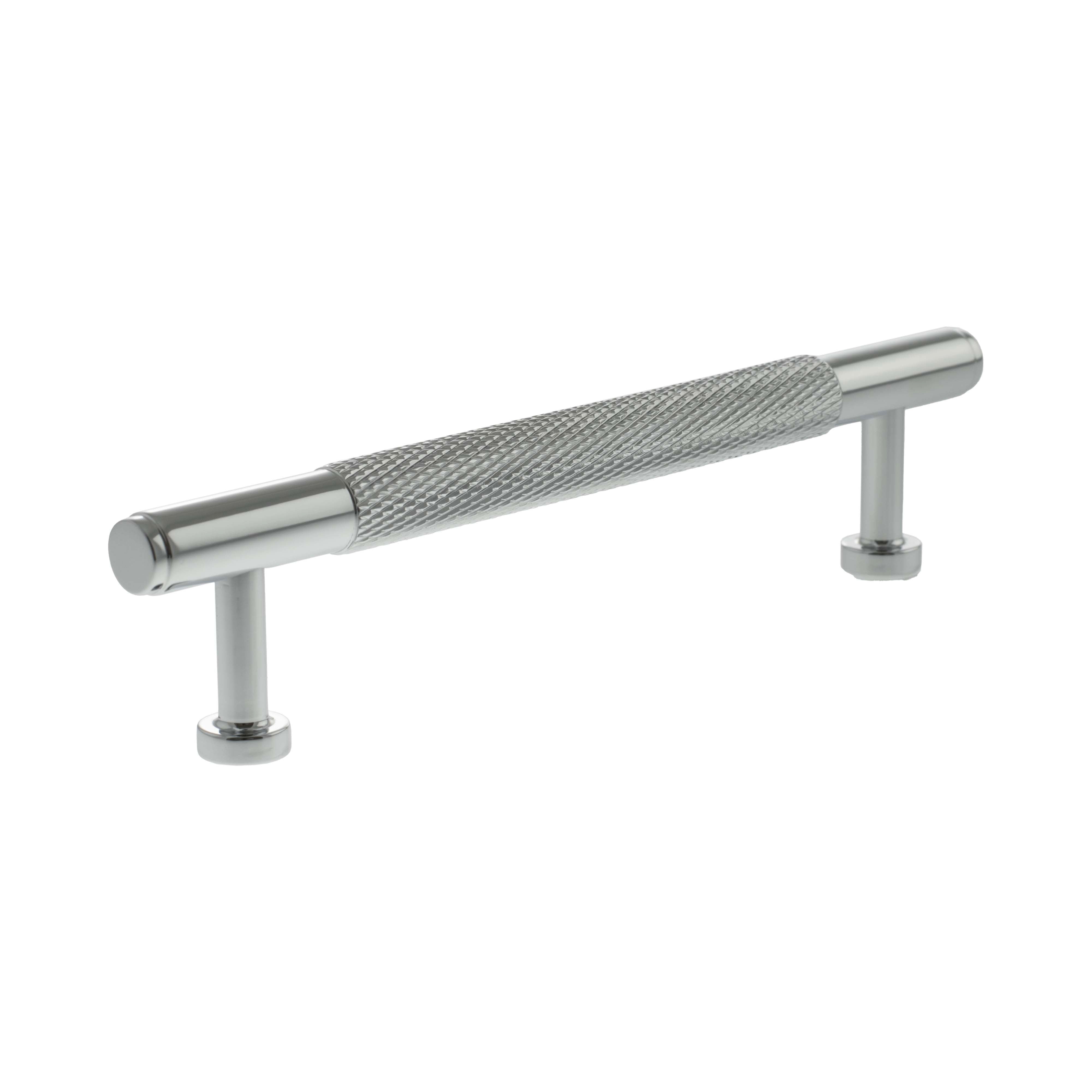 Millhouse Brass Eiffel Knurled T-Bar Cabinet Pull Handle 128mm - Polished Chrome