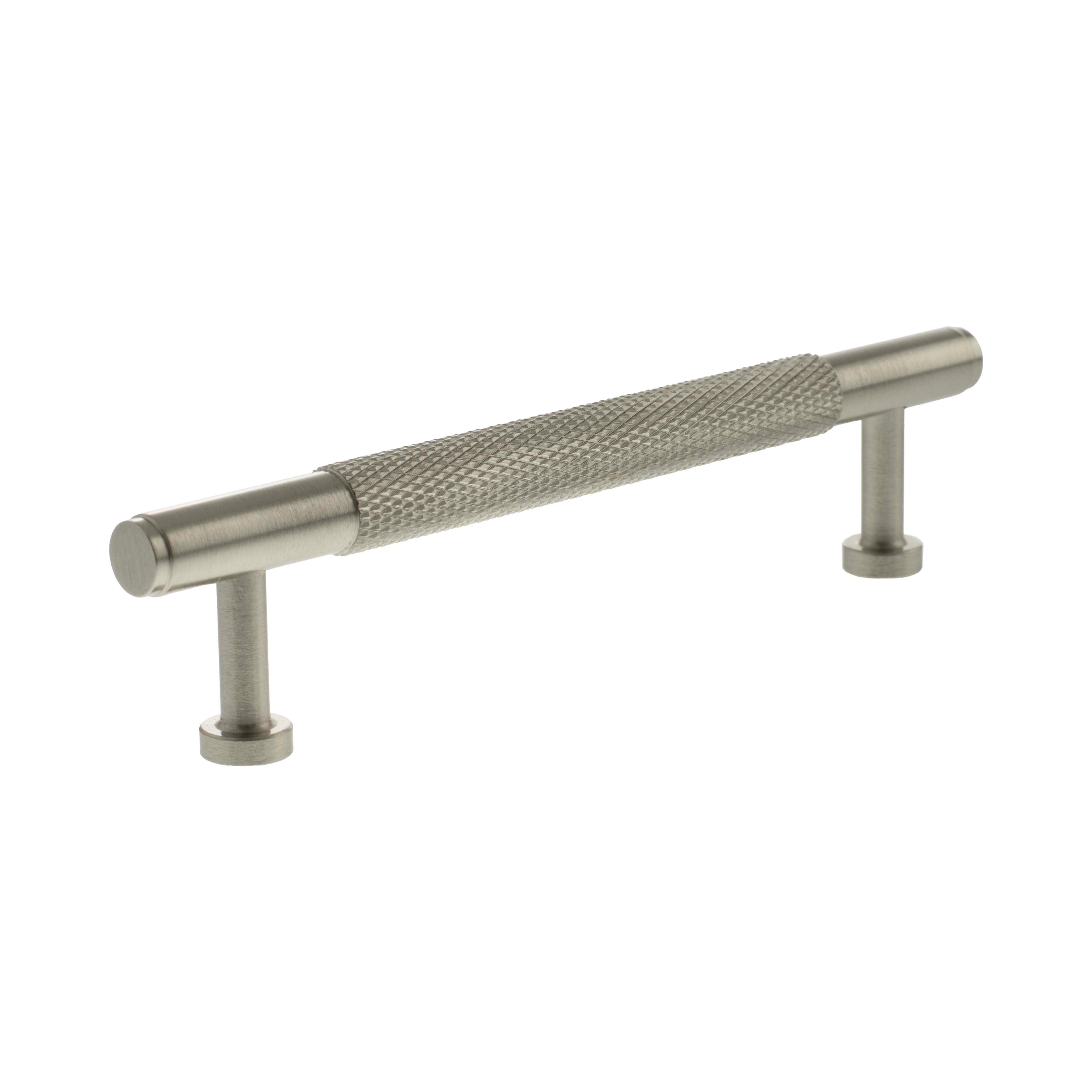 Millhouse Brass Eiffel Knurled T-Bar Cabinet Pull Handle 128mm - Satin Nickel