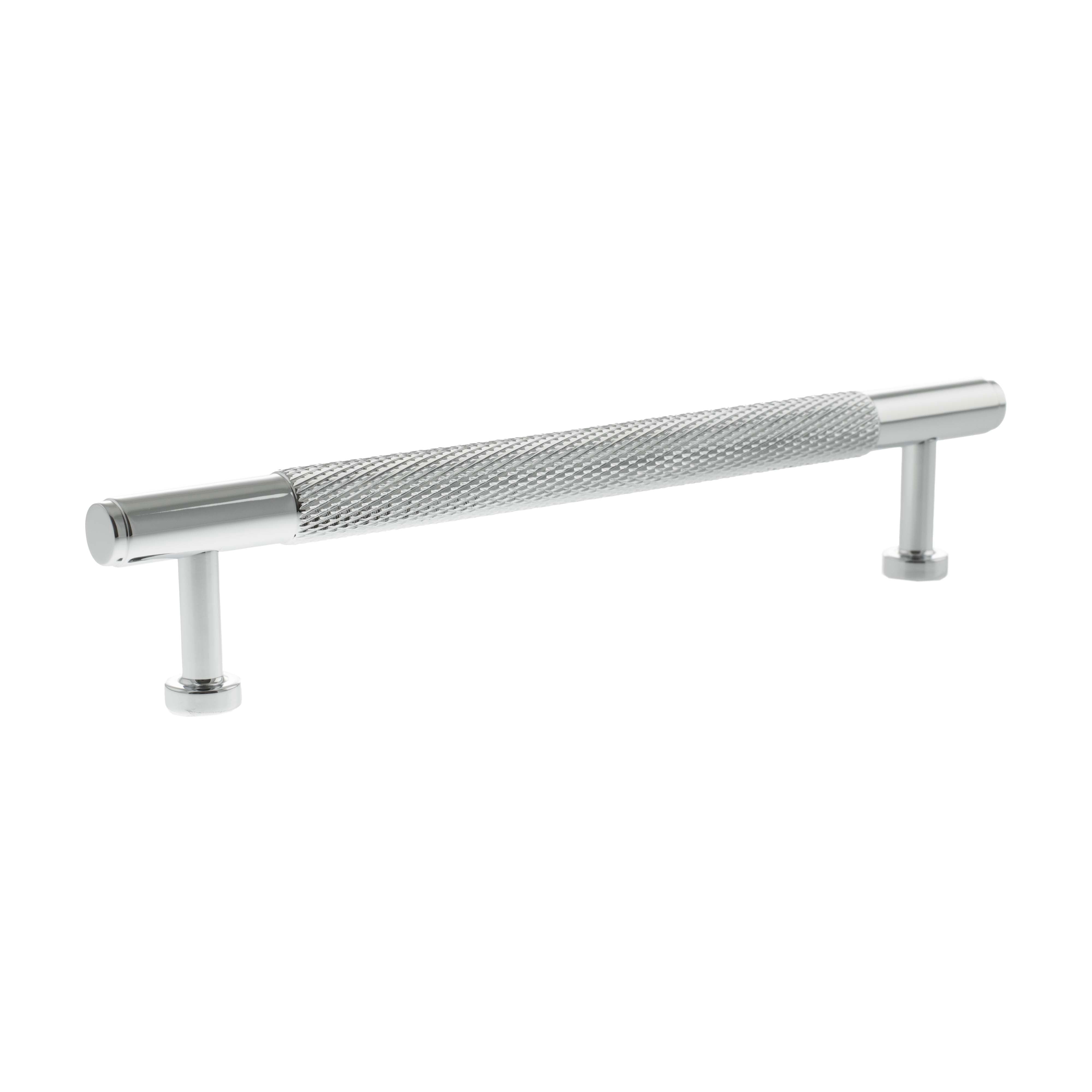Millhouse Brass Eiffel Knurled T-Bar Cabinet Pull Handle 160mm - Polished Chrome