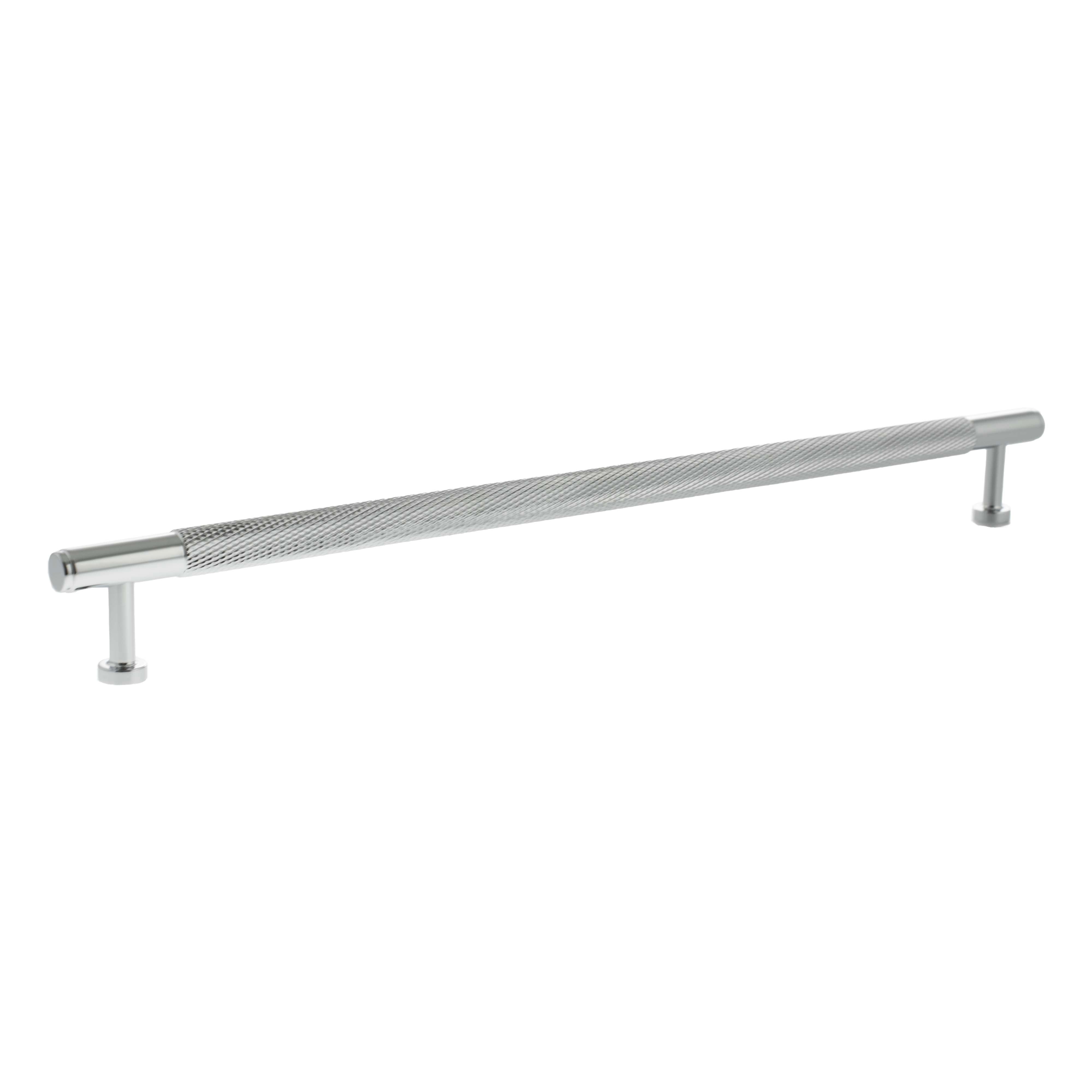 Millhouse Brass Eiffel Knurled T-Bar Cabinet Pull Handle 320mm - Polished Chrome