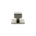 Millhouse Brass Eiffel Knurled Square Cabinet Knob Handle on Backplate - Satin Nickel