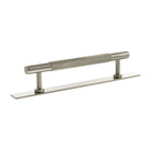 Millhouse Brass Eiffel Knurled T-Bar Cabinet Pull Handle on Backplate 128mm - Satin Nickel