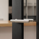 Millhouse Brass Crompton Lever Door Handle on Concealed Round Rose