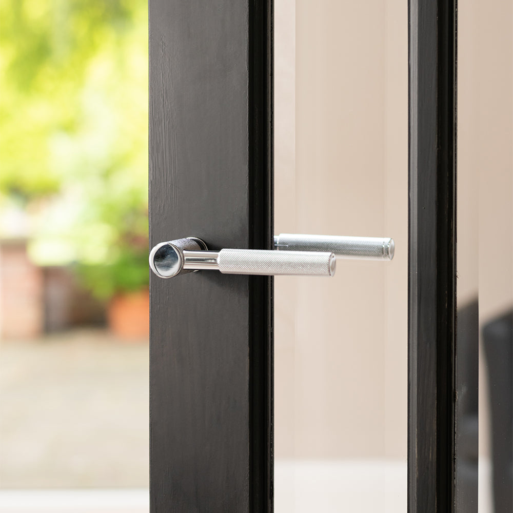 Millhouse Brass Mason Lever Door Handle on Concealed Round Rose