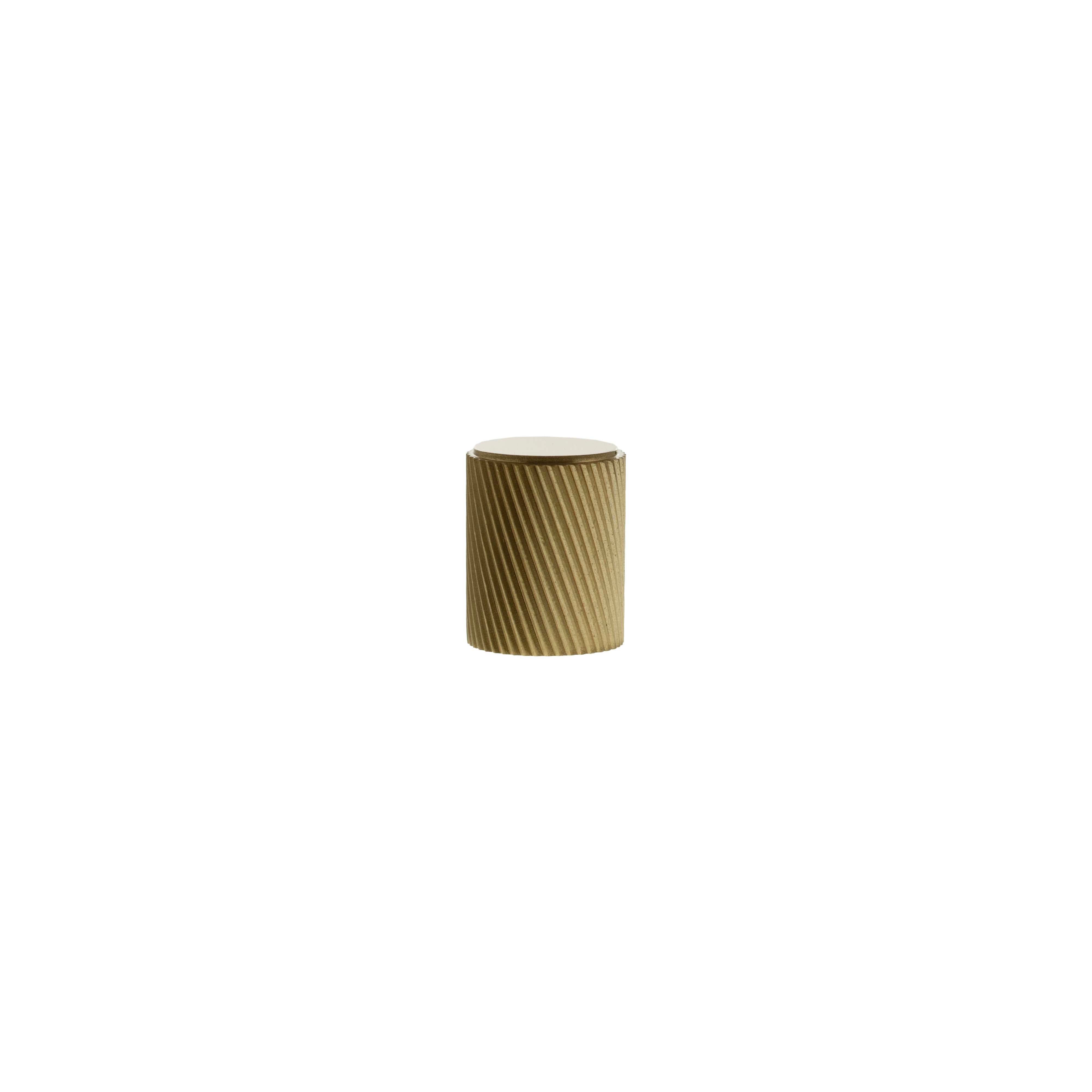 Millhouse Brass Paddington Spiral Cylinder Cabinet Knob Handle - Satin Brass