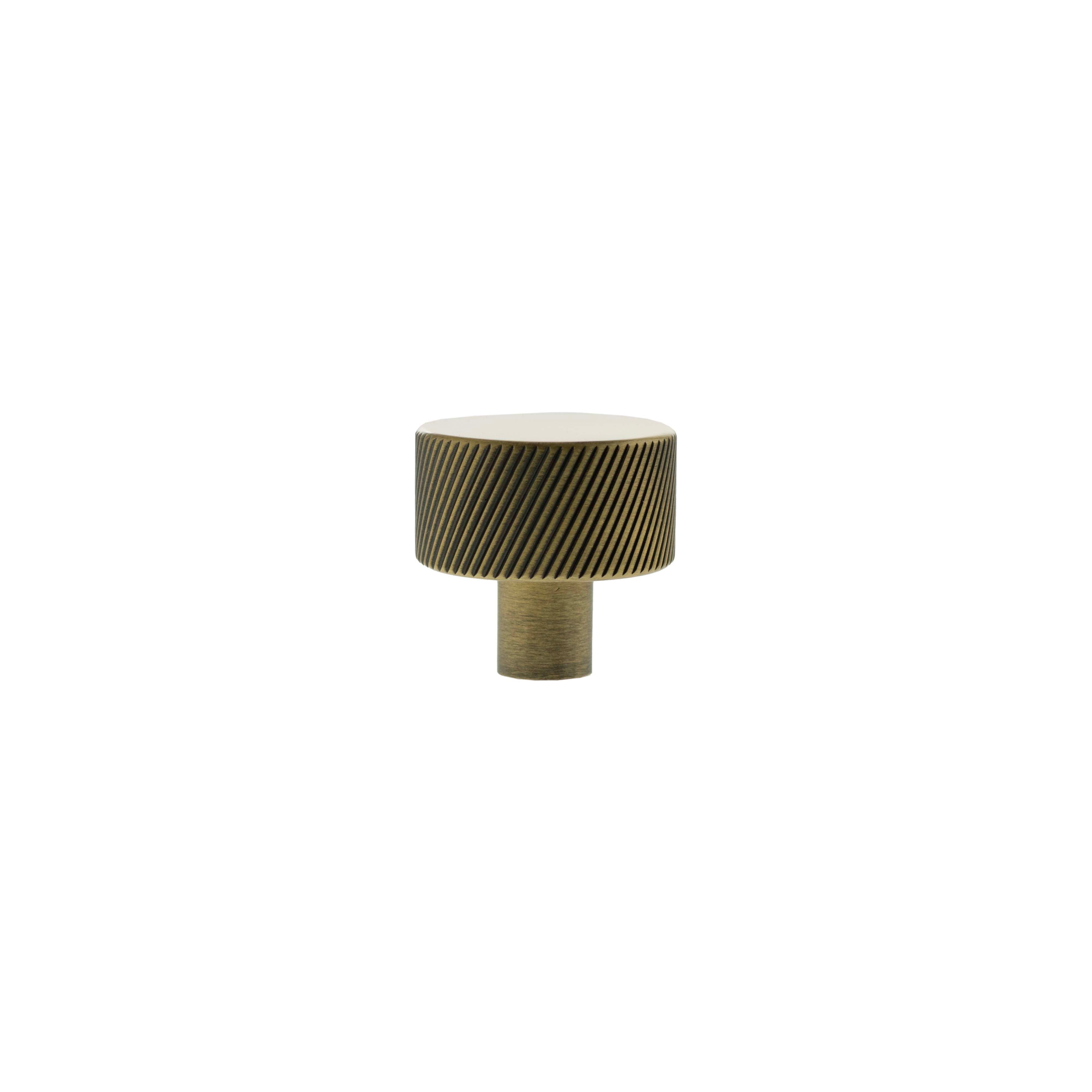 Millhouse Brass Paddington Spiral Round Cabinet Knob Handle - Antique Brass