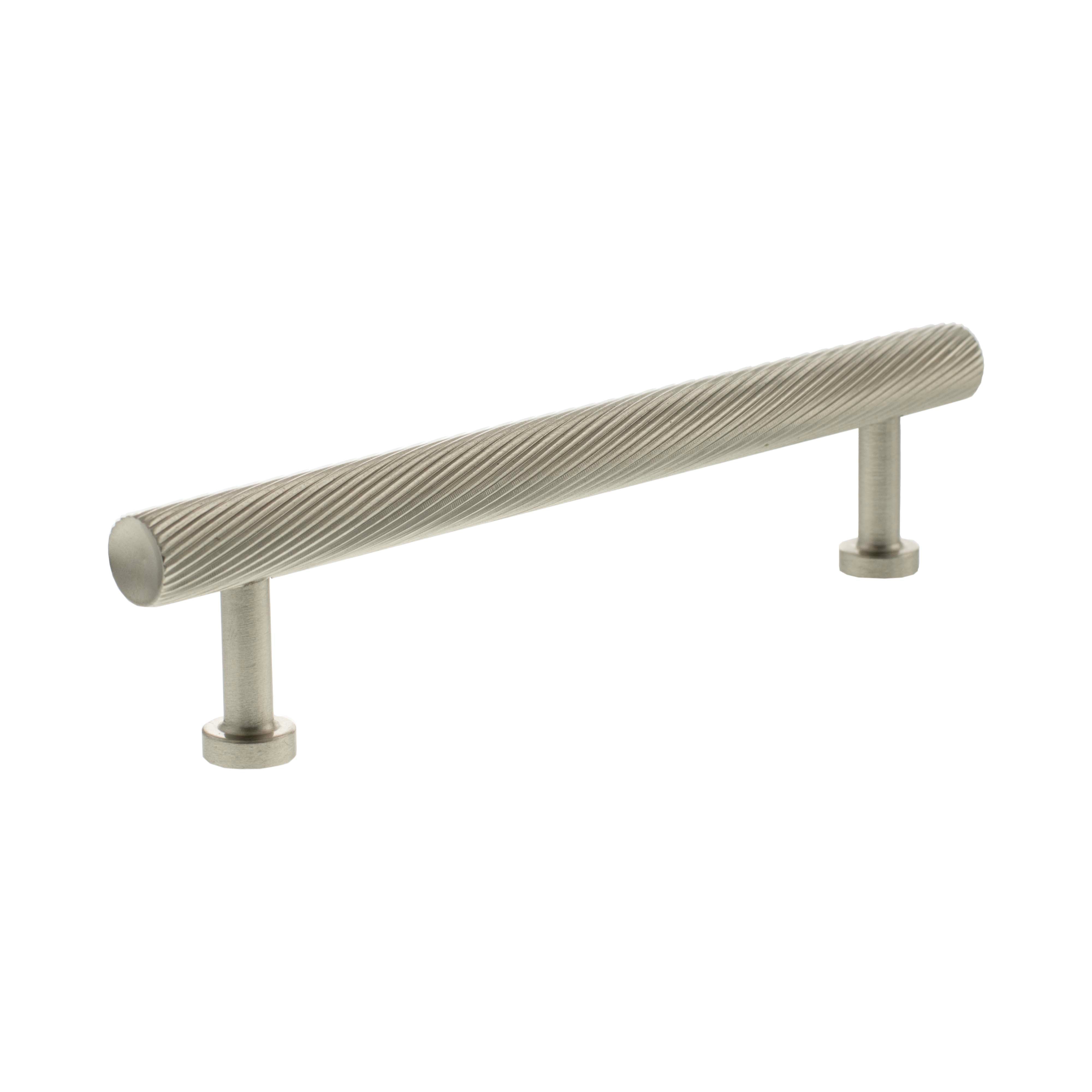 Millhouse Brass Paddington Spiral T-Bar Cabinet Pull Handle 128mm - Satin Nickel