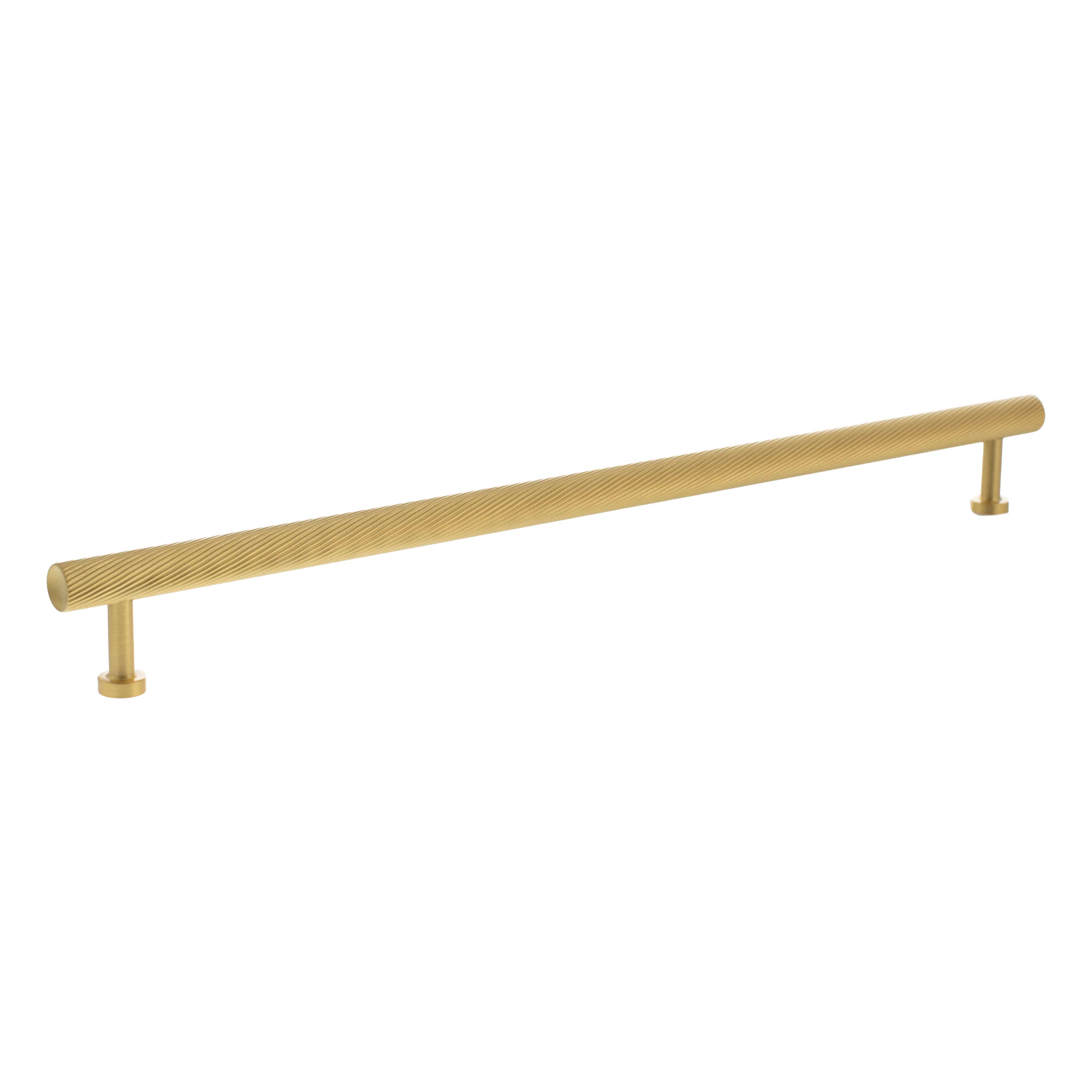 Millhouse Brass Paddington Spiral T-Bar Cabinet Pull Handle 320mm - Satin Brass