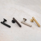 Millhouse Brass Crompton Knurled Lever Door Handle on 5mm Slimline Round Rose