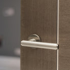 Millhouse Brass Stephenson Knurled Lever Door Handle on 5mm Slimline Round Rose