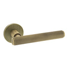 Millhouse Brass Stephenson Knurled Lever Door Handle on 5mm Slimline Round Rose - Yester Bronze