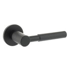 Millhouse Brass Mason Knurled Lever Door Handle on 5mm Slimline Round Rose - Matt Black