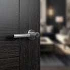 Millhouse Brass Mason Knurled Lever Door Handle on 5mm Slimline Round Rose