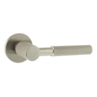 Millhouse Brass Mason Knurled Lever Door Handle on 5mm Slimline Round Rose - Satin Nickel