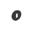Millhouse Brass Key Escutcheons on 5mm Slimline Round Rose - Matt Black
