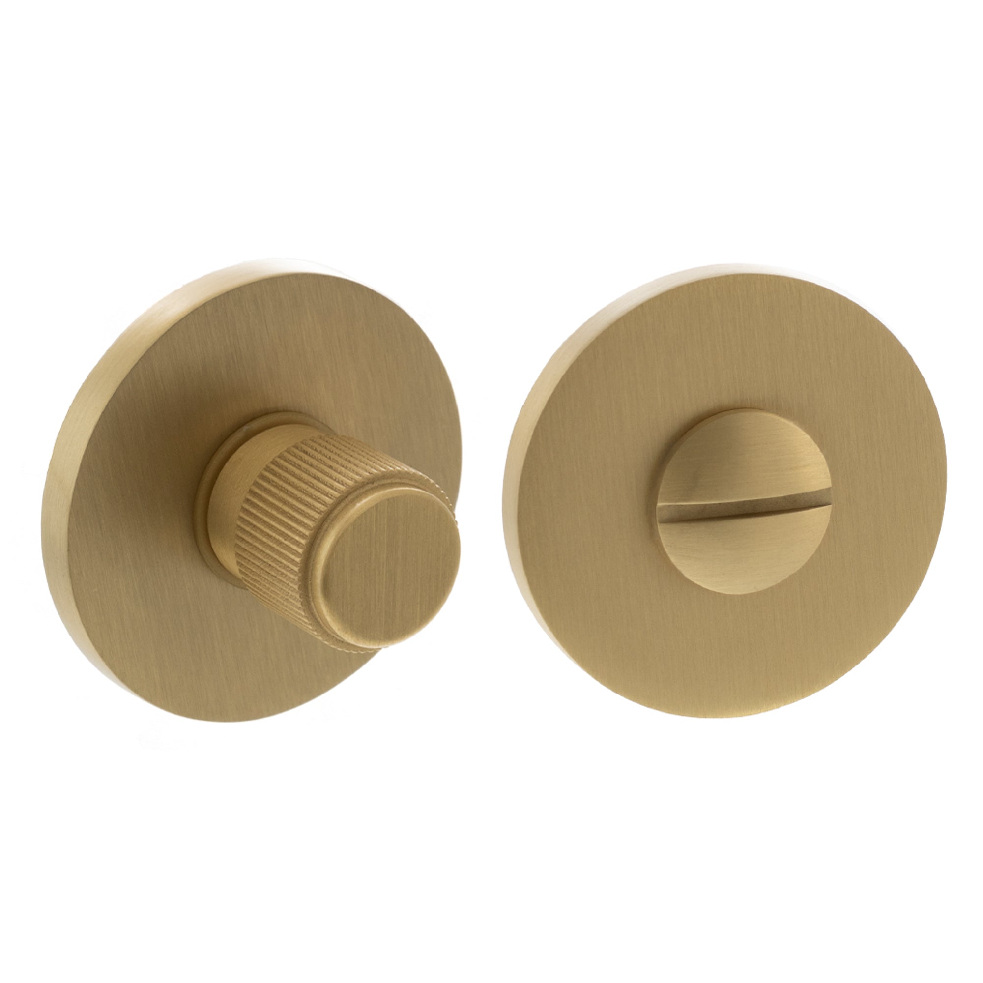 Millhouse Brass Linear WC Turn and Release on 5mm Slimline Round Rose - Satin Brass