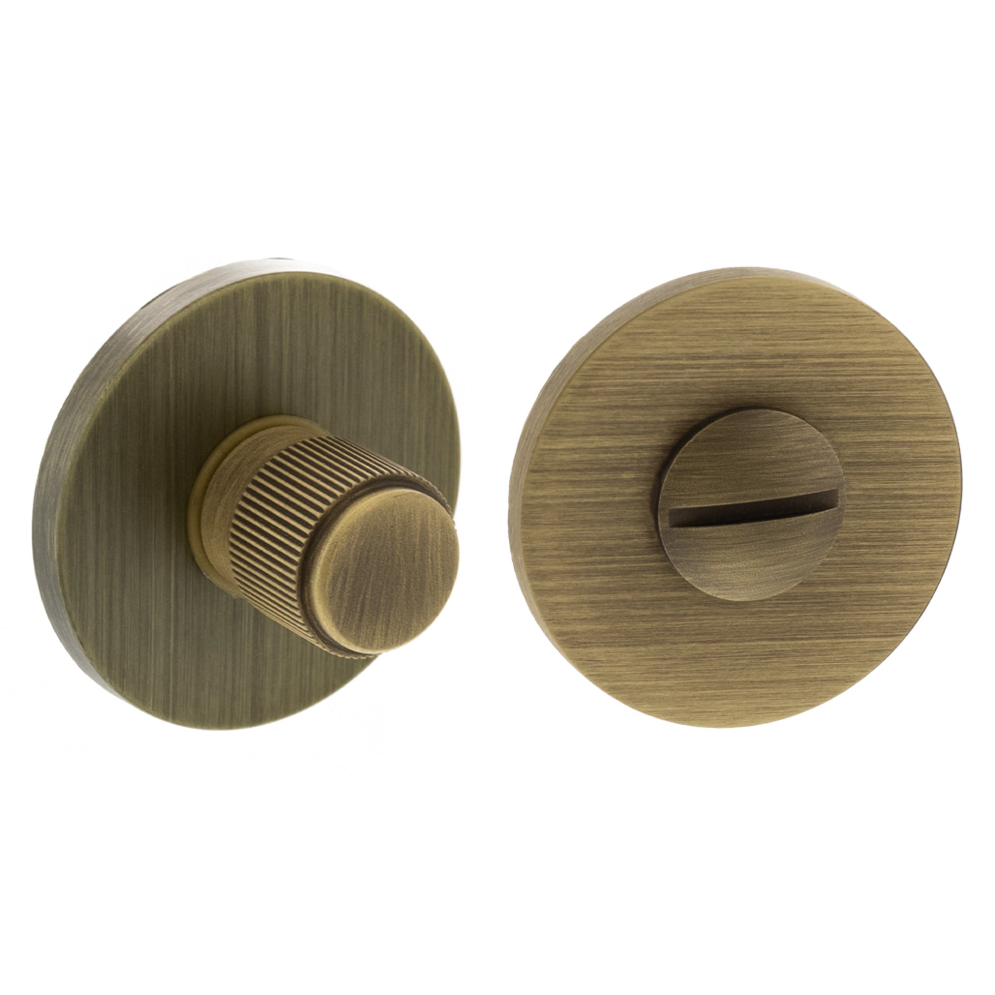 Millhouse Brass Linear WC Turn and Release on 5mm Slimline Round Rose - Yester Bronze