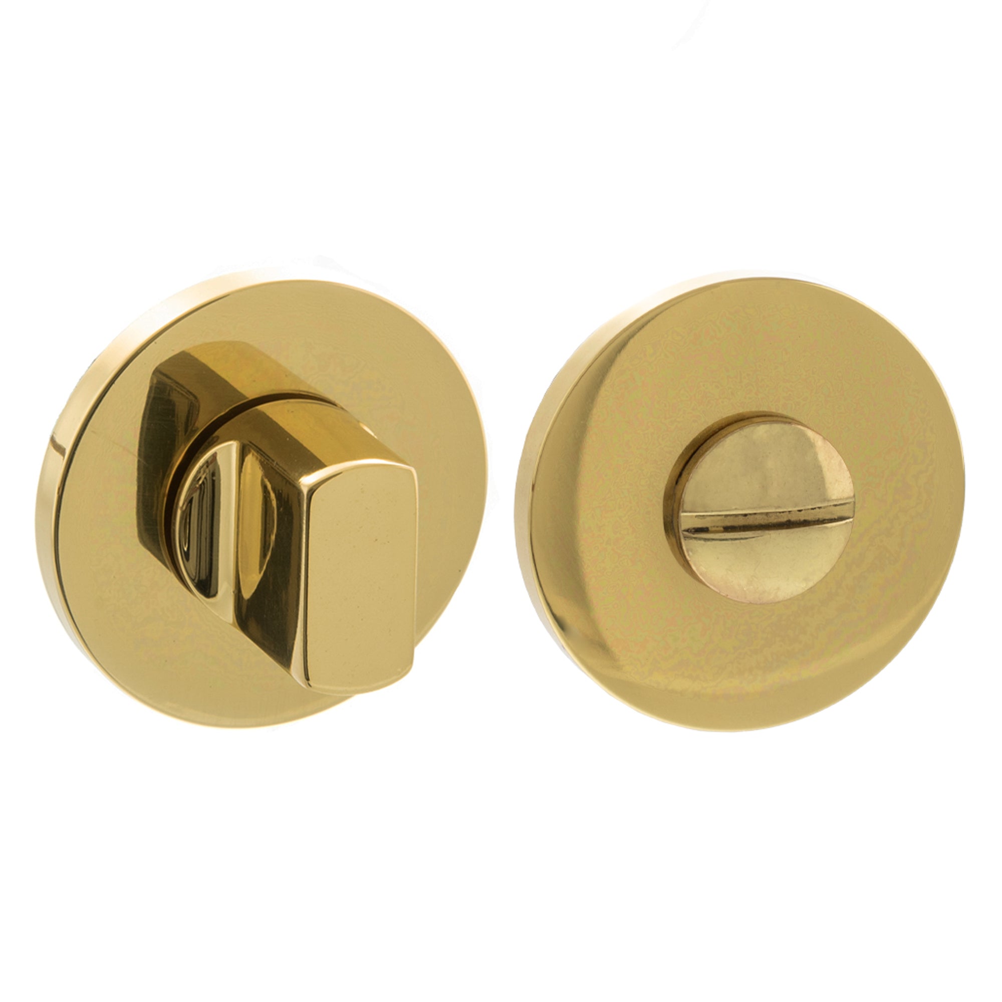 Millhouse Brass WC Turn and Release on 5mm Slimline Round Rose - Polished Brass
