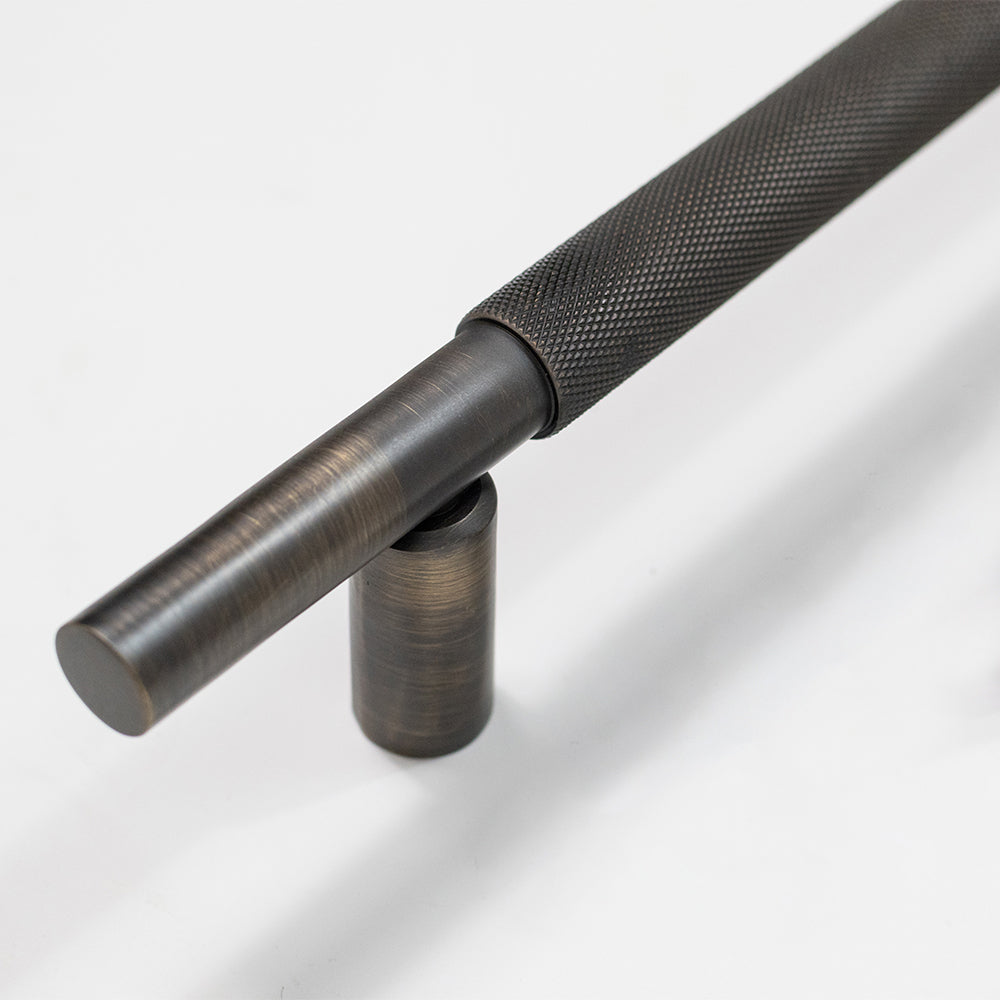 Millhouse Brass Thomson Knurled Cabinet Pull Handle 225mm CTC x 20mm