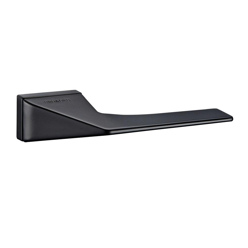 Oro & Oro Ace Lever Door Handle on Square Rose - Matt Black