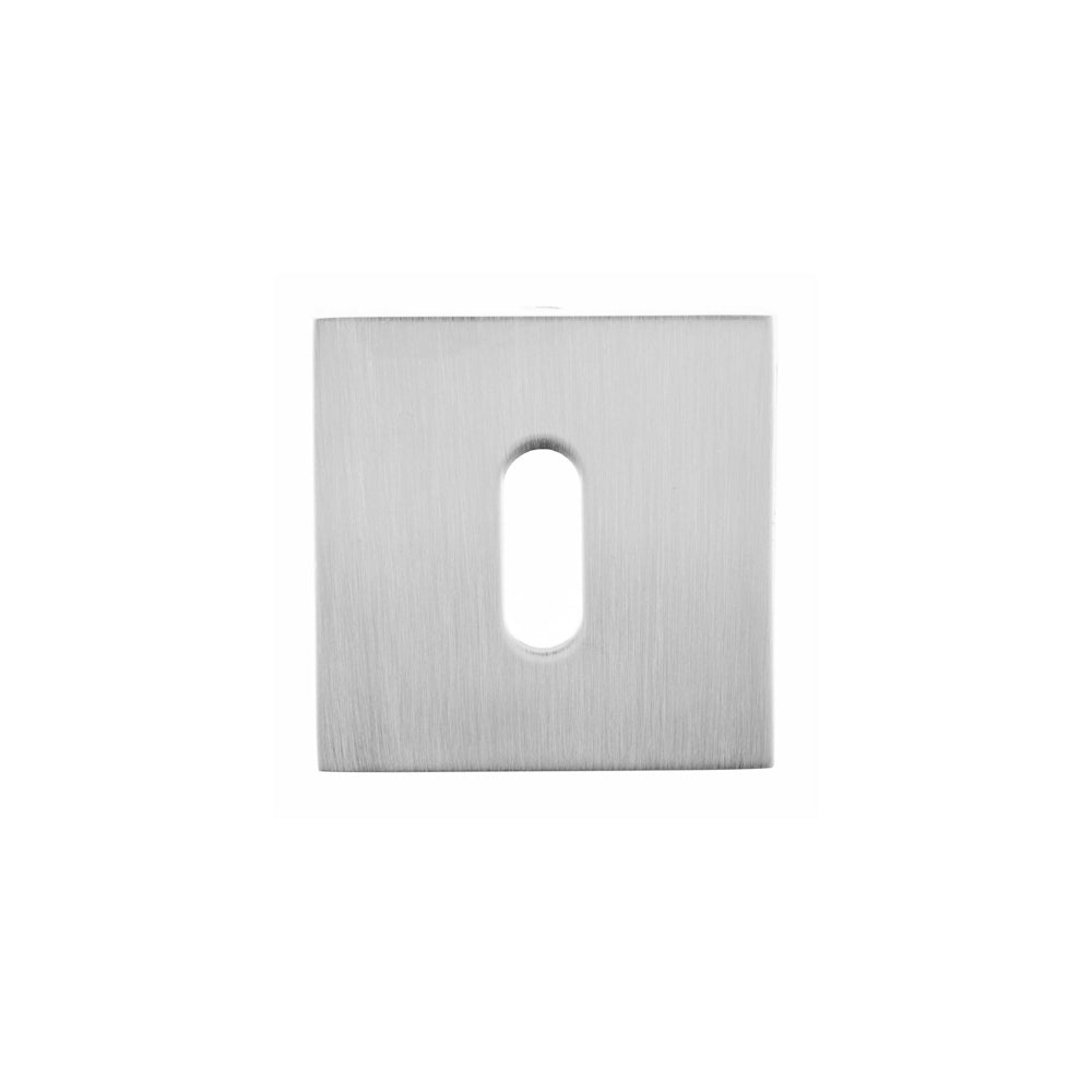 Oro & Oro Key Escutcheons on Square Rose - Satin Chrome