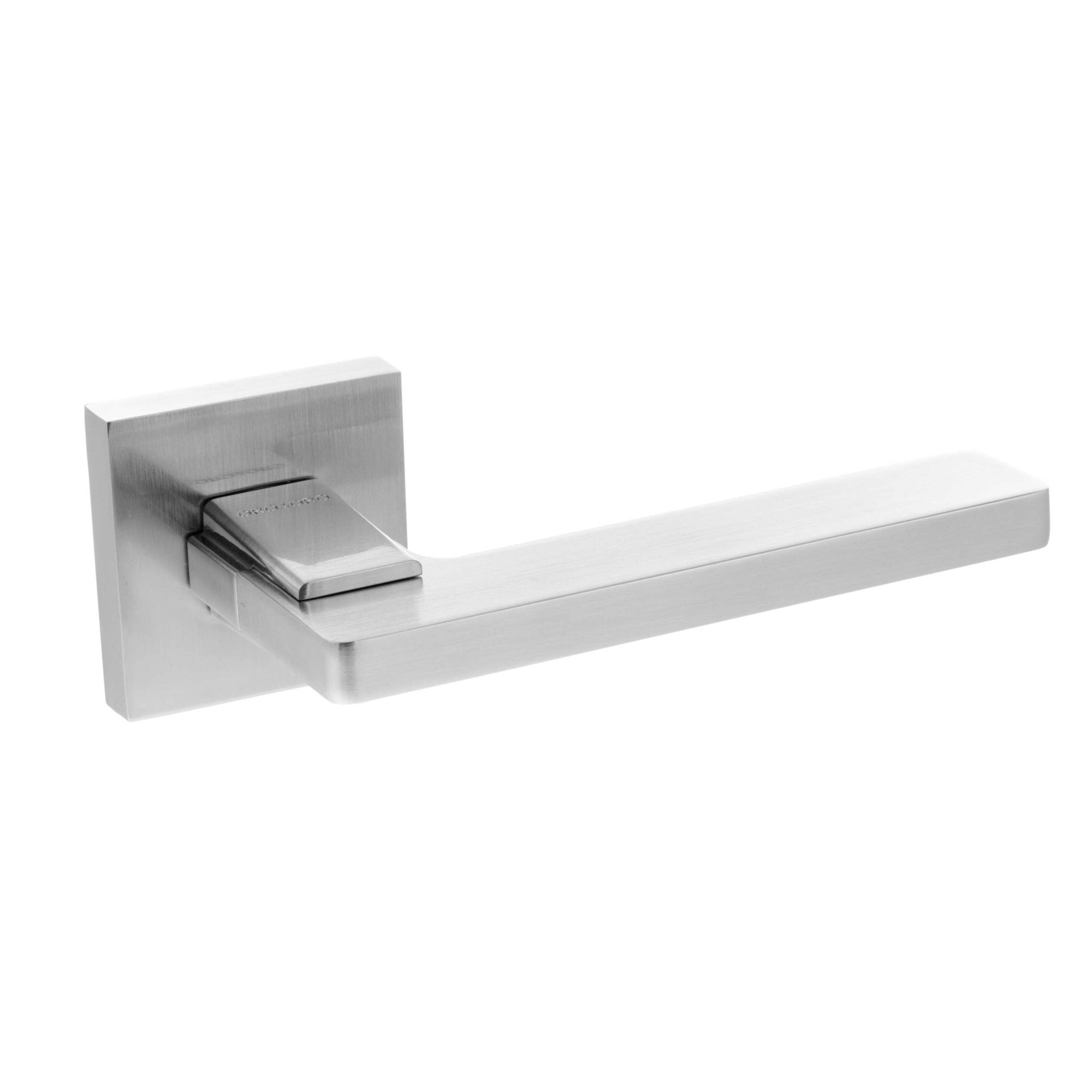 Oro & Oro Alba Lever Door Handle on Square Rose - Satin Chrome