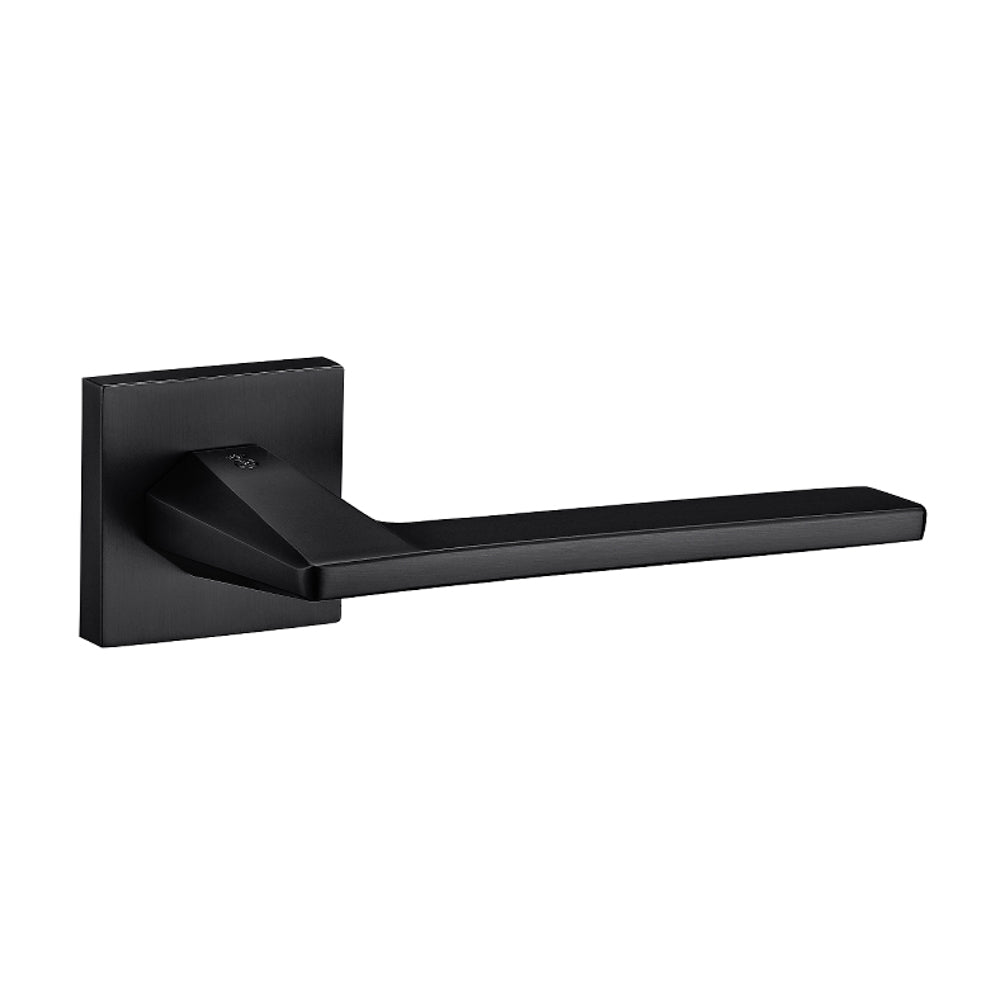 Oro & Oro Sienna Lever Door Handle on Square Rose - Matt Black