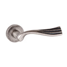 Old English Richmond Lever Door Handle on Round Rose - Distressed Silver