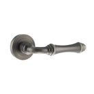 Old English Durham Lever Door Handle on Round Rose - Matt Gun Metal