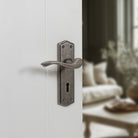 Old English Warwick WC Lever Door Handle on Backplate