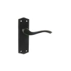 Old English Warwick Latch Lever Door Handle on Backplate - Matt Black