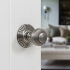 Old English Ripon Solid Brass Reeded Mortice Knob on Concealed Fix Rose