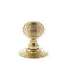 Old English Ripon Solid Brass Reeded Mortice Knob on Concealed Fix Rose