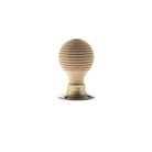 Old English Bridlington Wood Reeded Beehive Door Knob on Face Fix Rose