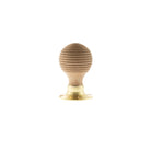 Old English Bridlington Wood Reeded Beehive Door Knob on Face Fix Rose