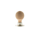 Old English Bridlington Wood Reeded Beehive Door Knob on Face Fix Rose