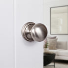 Old English Harrogate Solid Brass Mushroom Mortice Knob on Concealed Fix Rose