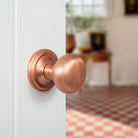 Old English Harrogate Solid Brass Mushroom Mortice Knob on Concealed Fix Rose
