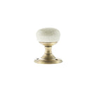 Old English Skipton Porcelain Cream Crackle Door Knob on Face Fix Rose