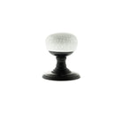 Old English Skipton Porcelain White Crackle Door Knob on Face Fix Rose