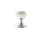 Old English Skipton Porcelain White Crackle Door Knob on Face Fix Rose