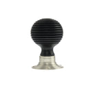 Old English Whitby Ebony Wood Reeded Beehive Mortice Knob on Face Fix Rose