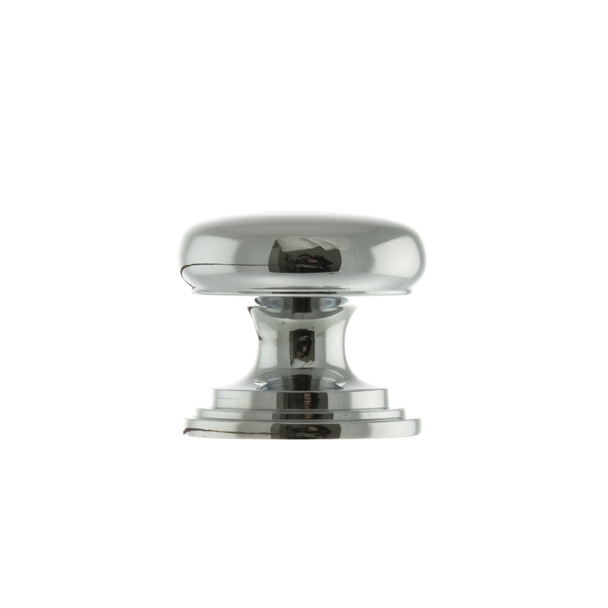 Old English Lincoln Solid Brass Victorian Knob 32mm on Concealed Fix - Polished Chrome
