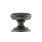 Old English Lincoln Solid Brass Victorian Knob 38mm on Concealed Fix - Distressed Silver