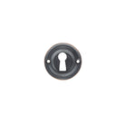 Old English Solid Brass Open Key Hole Escutcheons - Antique Copper