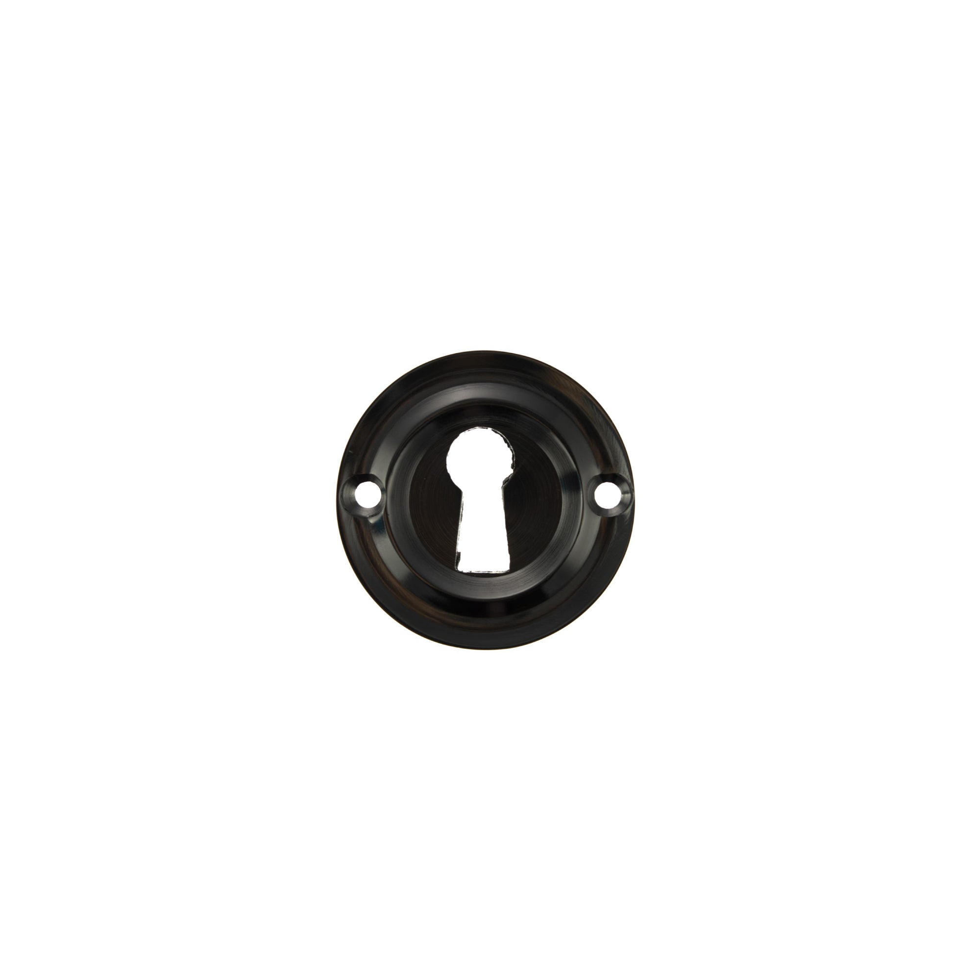 Old English Solid Brass Open Key Hole Escutcheons - Black Nickel