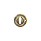 Old English Solid Brass Open Key Hole Escutcheons - Matt Antique Brass